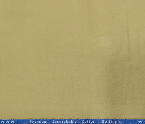 Arvind Men's Cotton Solids 1.30 Meter Unstitched Trouser Fabric (Sand Beige)