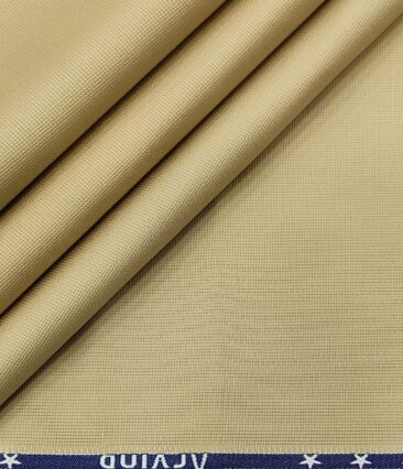 Arvind Men's Cotton Structured 1.30 Meter Unstitched Trouser Fabric (Sand Castle Beige)