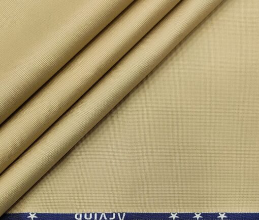 Arvind Men's Cotton Structured 1.30 Meter Unstitched Trouser Fabric (Sand Castle Beige)