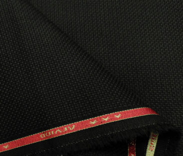 Arvind Men's Cotton Structured 1.30 Meter Unstitched Trouser Fabric (Black)