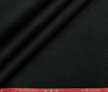 Arvind Men's Cotton Structured 1.30 Meter Unstitched Trouser Fabric (Black)
