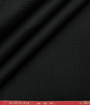 Arvind Men's Cotton Structured 1.30 Meter Unstitched Trouser Fabric (Black)