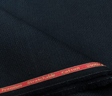 Arvind Men's Cotton Structured 1.30 Meter Unstitched Trouser Fabric (Dark Blue)