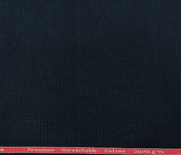 Arvind Men's Cotton Structured 1.30 Meter Unstitched Trouser Fabric (Dark Blue)