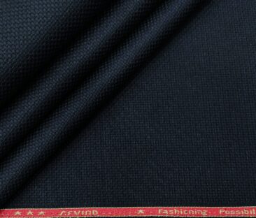 Arvind Men's Cotton Structured 1.30 Meter Unstitched Trouser Fabric (Dark Blue)