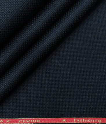 Arvind Men's Cotton Structured 1.30 Meter Unstitched Trouser Fabric (Dark Blue)