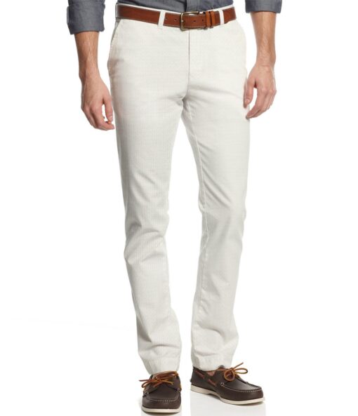 Arvind Men's Cotton Structured 1.30 Meter Unstitched Trouser Fabric (White)