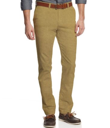 Almonti Men's Cotton Printed 1.30 Meter Unstitched Trouser Fabric (Biscotti Beige)