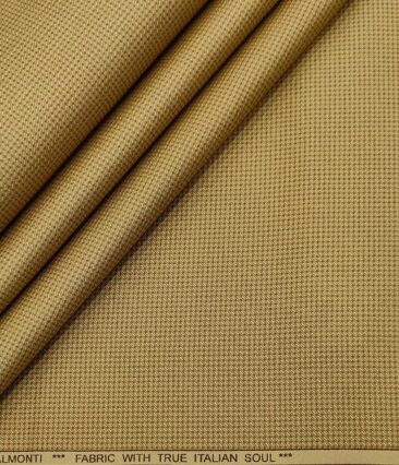 Almonti Men's Cotton Printed 1.30 Meter Unstitched Trouser Fabric (Biscotti Beige)