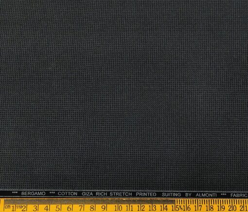 Almonti Men's Cotton Printed 1.30 Meter Unstitched Trouser Fabric (Dark Grey)