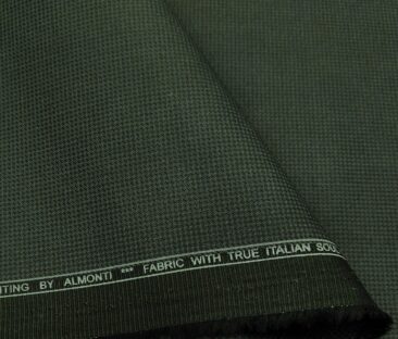 Almonti Men's Cotton Printed 1.30 Meter Unstitched Trouser Fabric (Light Green)