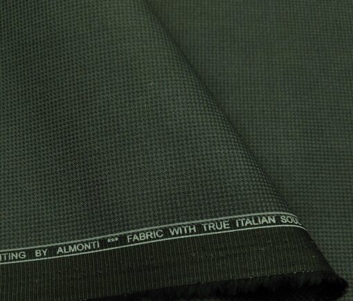 Almonti Men's Cotton Printed 1.30 Meter Unstitched Trouser Fabric (Light Green)