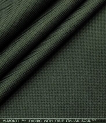 Almonti Men's Cotton Printed 1.30 Meter Unstitched Trouser Fabric (Light Green)