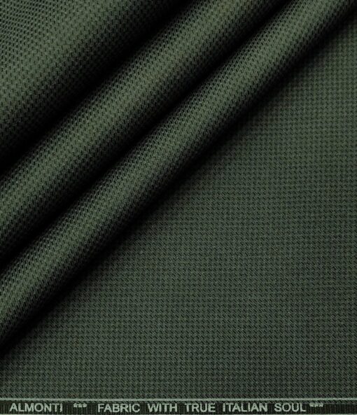 Almonti Men's Cotton Printed 1.30 Meter Unstitched Trouser Fabric (Light Green)