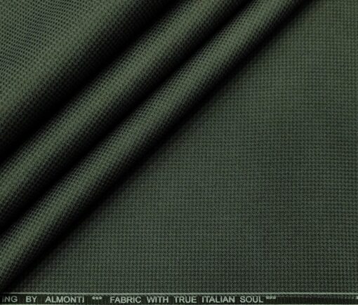 Almonti Men's Cotton Printed 1.30 Meter Unstitched Trouser Fabric (Light Green)
