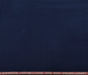 Almonti Men's Cotton Solids 1.30 Meter Unstitched Trouser Fabric (Dark Royal Blue)