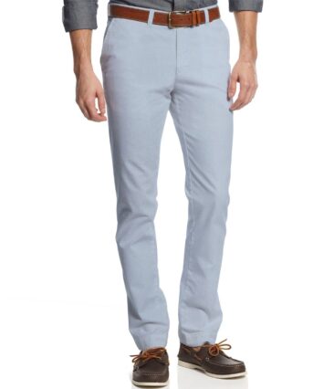 Almonti Men's Cotton Solids 1.30 Meter Unstitched Trouser Fabric (Light Sky Blue)