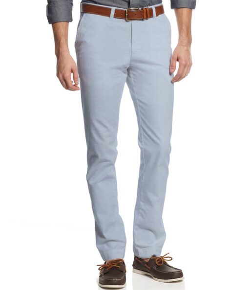 Almonti Men's Cotton Solids 1.30 Meter Unstitched Trouser Fabric (Light Sky Blue)