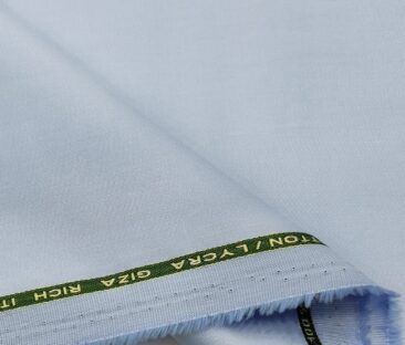 Almonti Men's Cotton Solids 1.30 Meter Unstitched Trouser Fabric (Light Sky Blue)