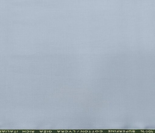 Almonti Men's Cotton Solids 1.30 Meter Unstitched Trouser Fabric (Light Sky Blue)