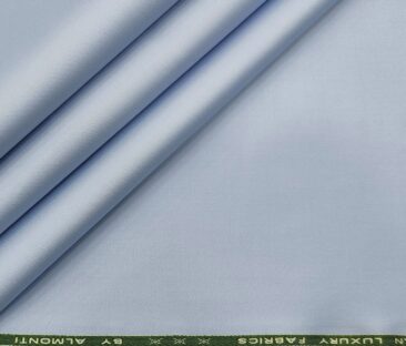 Almonti Men's Cotton Solids 1.30 Meter Unstitched Trouser Fabric (Light Sky Blue)