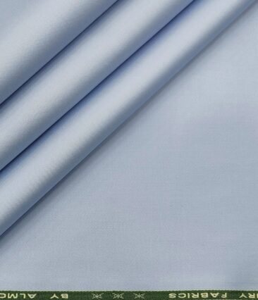 Almonti Men's Cotton Solids 1.30 Meter Unstitched Trouser Fabric (Light Sky Blue)