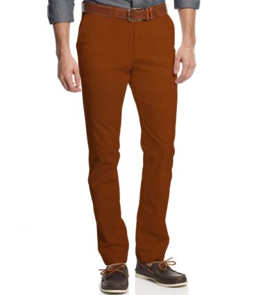Almonti Men's Cotton Solids 1.30 Meter Unstitched Trouser Fabric (Syrup Brown)