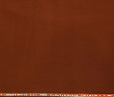 Almonti Men's Cotton Solids 1.30 Meter Unstitched Trouser Fabric (Syrup Brown)