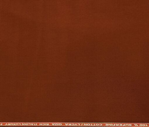Almonti Men's Cotton Solids 1.30 Meter Unstitched Trouser Fabric (Syrup Brown)