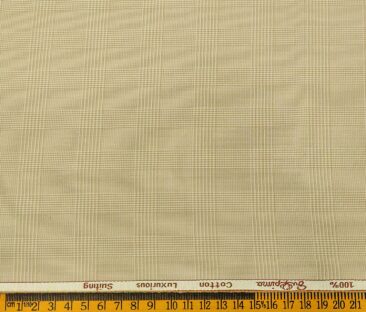 Cadini Men's Cotton Self Design 1.30 Meter Unstitched Trouser Fabric (Beige)