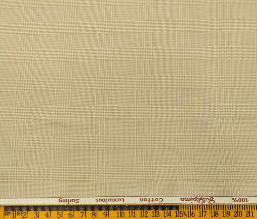 Cadini Men's Cotton Self Design 1.30 Meter Unstitched Trouser Fabric (Beige)