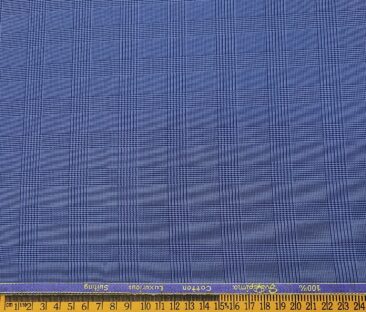 Cadini Men's Cotton Self Design 1.30 Meter Unstitched Trouser Fabric (Blue)