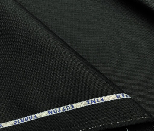 Raymond Men's Cotton Structured 1.30 Meter Unstitched Trouser Fabric (Black)