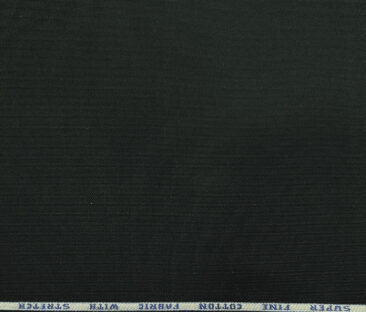 Raymond Men's Cotton Structured 1.30 Meter Unstitched Trouser Fabric (Black)