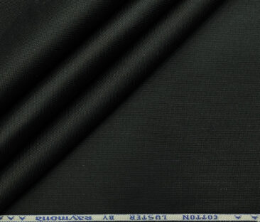 Raymond Men's Cotton Structured 1.30 Meter Unstitched Trouser Fabric (Black)
