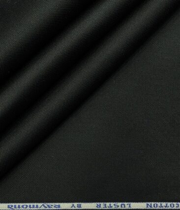 Raymond Men's Cotton Structured 1.30 Meter Unstitched Trouser Fabric (Black)