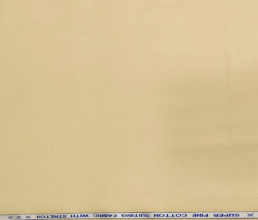 Raymond Men's Cotton Solids 1.30 Meter Unstitched Trouser Fabric (Egg Nog Beige)