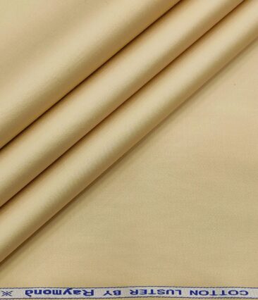 Raymond Men's Cotton Solids 1.30 Meter Unstitched Trouser Fabric (Egg Nog Beige)