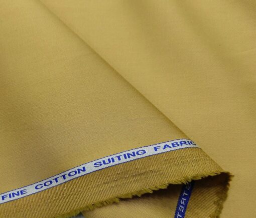 Raymond Men's Cotton Solids 1.30 Meter Unstitched Trouser Fabric (Granola Beige)