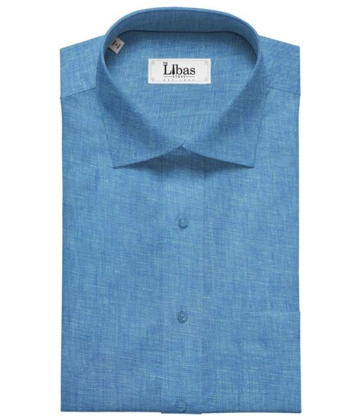 Burgoyne Men's Linen Solids Unstitched Shirting Fabric (Cerualean Beige)