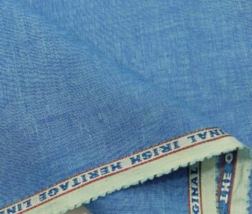 Burgoyne Men's Linen Solids Unstitched Shirting Fabric (Cerualean Beige)