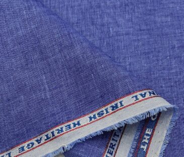 Burgoyne Men's Linen Solids Unstitched Shirting Fabric (Denim Blue)