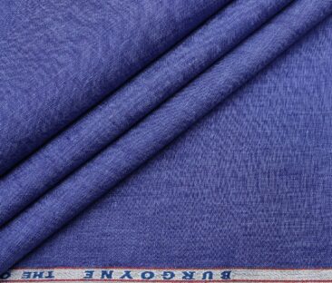 Burgoyne Men's Linen Solids Unstitched Shirting Fabric (Denim Blue)