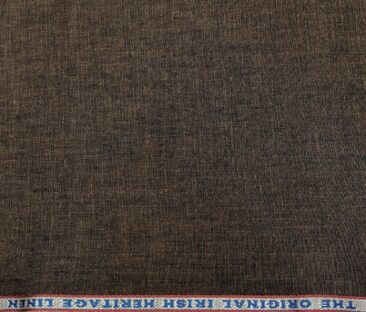 Burgoyne Men's Linen Solids Unstitched Shirting Fabric (Dark Brown)