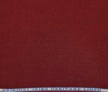 Burgoyne Men's Linen Solids Unstitched Shirting Fabric (Dark Maroon)