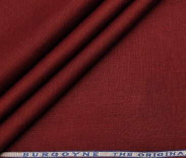 Burgoyne Men's Linen Solids Unstitched Shirting Fabric (Dark Maroon)