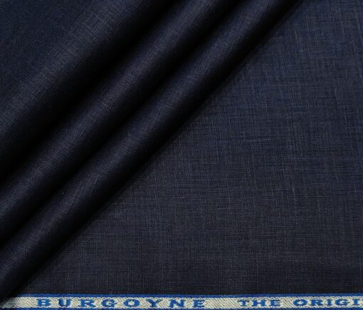 Burgoyne Men's Linen Solids 1.60 MeterUnstitched Shirting Fabric (Dark Navy Blue)