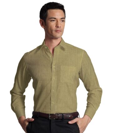 Burgoyne Men's Linen Solids Unstitched Shirting Fabric (Hazelnut Beige)