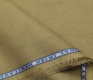 Burgoyne Men's Linen Solids Unstitched Shirting Fabric (Hazelnut Beige)