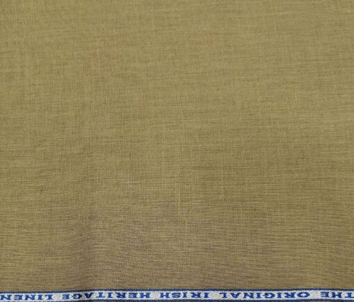 Burgoyne Men's Linen Solids Unstitched Shirting Fabric (Hazelnut Beige)